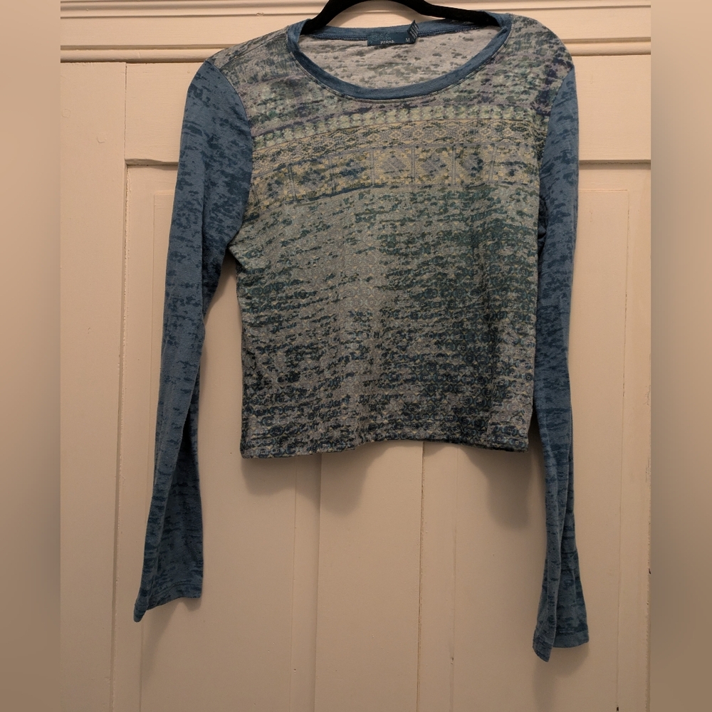 Prana Long Sleeve Muted/Watercolor T-Shirt- M